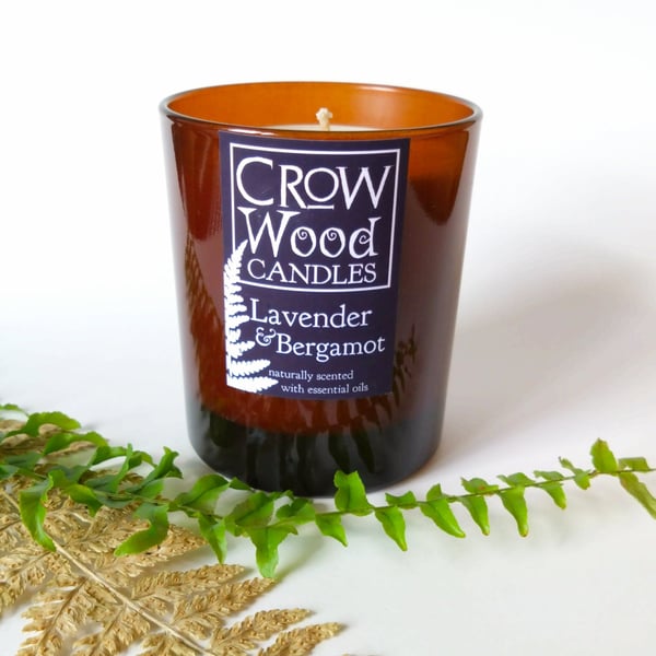 Lavender & Bergamot  Essential oil Soya Candle Medium 150g
