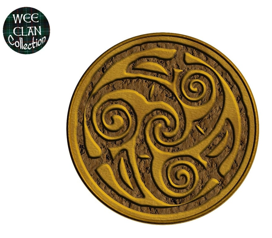 Celtic Inspired old gold tri wave knots on wood Vinyl Sticker for Phone, Laptop,