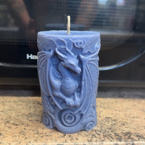 Large scented dragon candle floral fantasy 