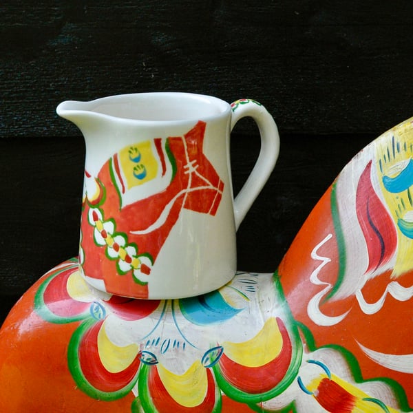 Dala Horse Milk Jug - Hand Painted