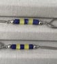 Lapis Lazuli & Serpentine Stainless Steel Lever Back Earrings  - Image 2