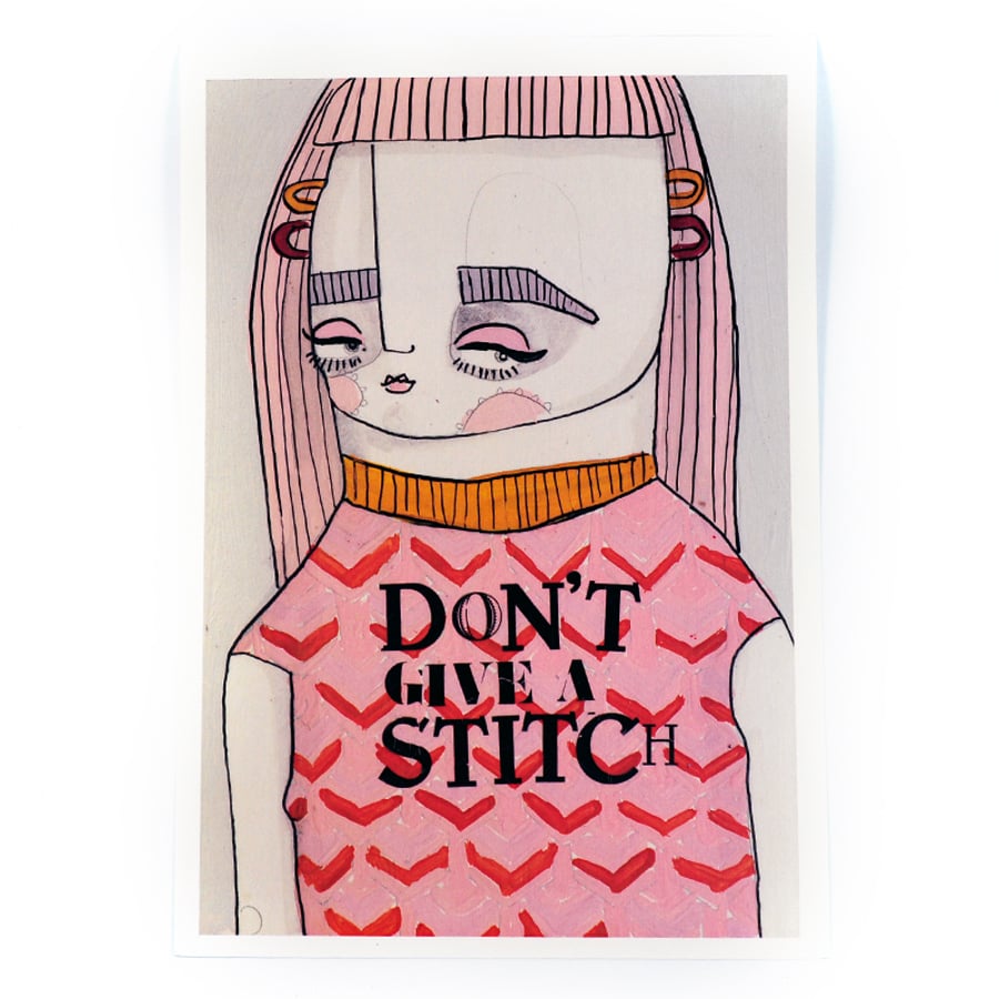 'Don't give a stitch'-Artwork Poster Print