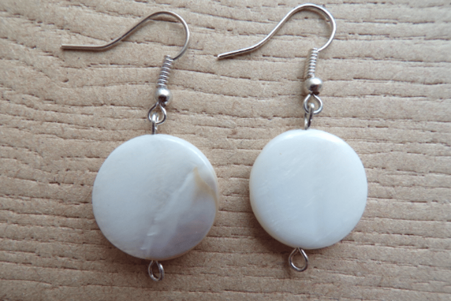 Shell Earrings, White Shell Earrings