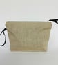 Linen Makeup Bag Mediterranean Olives Print; Hand printed Clutch Bag - Image 4