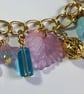 Turquoise & Lilac Flower Charm Bracelet - Image 4