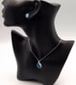 Blue and White Fused Glass Stud Earrings and Pendant Set - Image 3