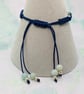Navy macrame bracelet with amazonite stones - Image 4