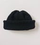 Black 3-6 Months Knitted Wool Beanie Unisex - Image 1