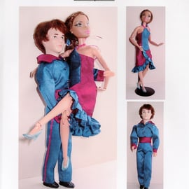 Sewing Pattern for a pair of 11-12" Fashion dolls. " Strictly"