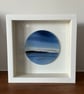 Fused glass hand painted seascape, framed circular panel - Image 3