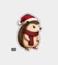 Unique Funny Christmas Sticker Xmas Decal For Adults - Cute Hedgehog