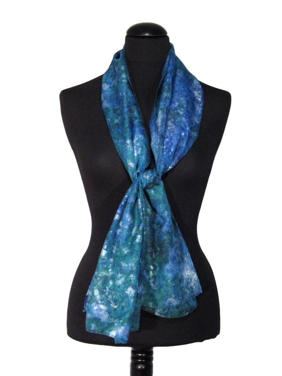 Moss Agate - Hand Dyed Pure Silk Long Scarf