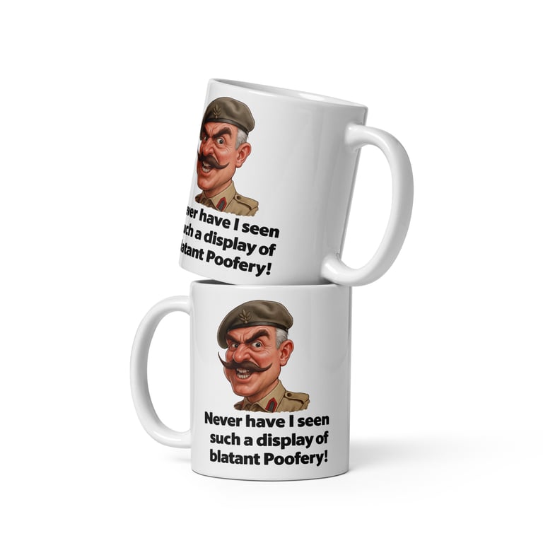 Funny British Army Parody Mug – Blatant Poofery Quote Gift