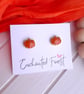Mini Golden Flake Pumpkin Stud Earrings, Autumn Jewellery, Acessories & Gifts