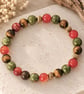 Autumn Ember – Unakite, Agate & Tiger's Eye Bracelet
