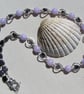 Blue Angelite & Black Hematite Heart Gemstone Silver Heart Beaded Necklace