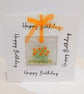 Fused Glass Marigolds Keepsake Card 