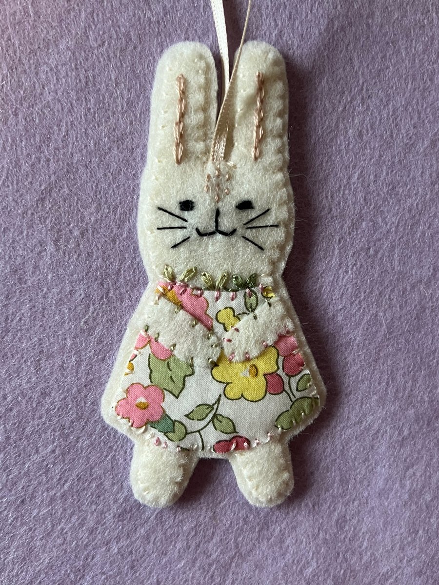 Liberty Print and Felt Little Girl Rabbit 