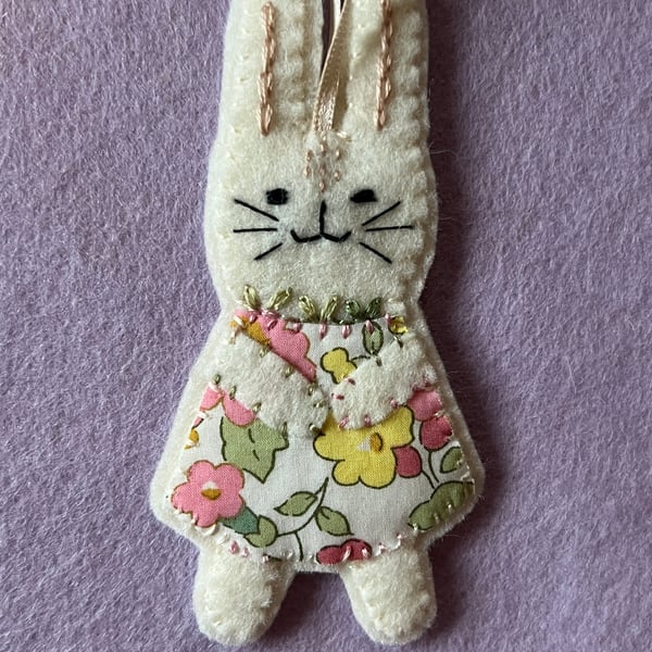 Liberty Print and Felt Little Girl Rabbit 