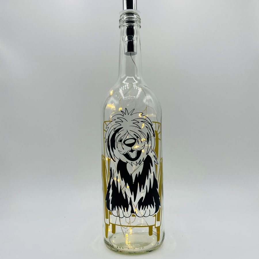 Old English Sheepdog bottle light, OES, dog lover decor