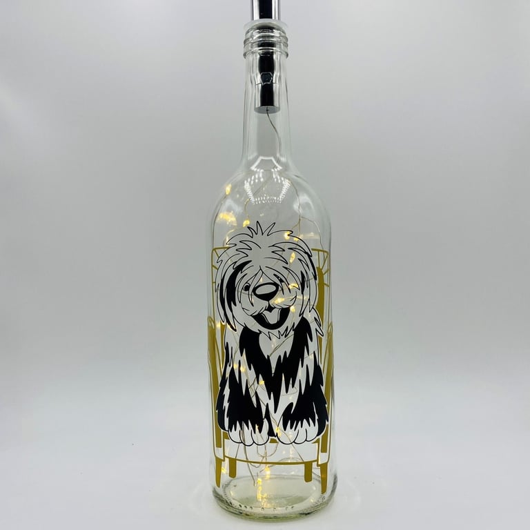 Old English Sheepdog bottle light, OES, dog lover decor