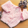 Hand Knitted Baby Pink Cardigan 16"
