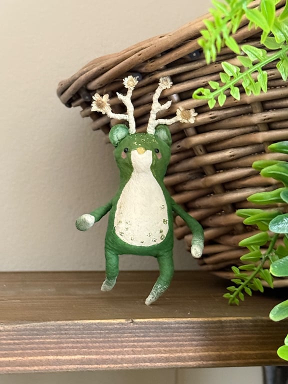Spun Cotton Light Green Woodland Spirit Bear