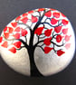 Painted Pebble, Tree of Hearts, Stone Art Painting, Unique Love Gift, Small Rock - Image 1