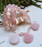 Designer Natural Rose Quartz & Freshwater Culture Pearl Necklace  - Image 4