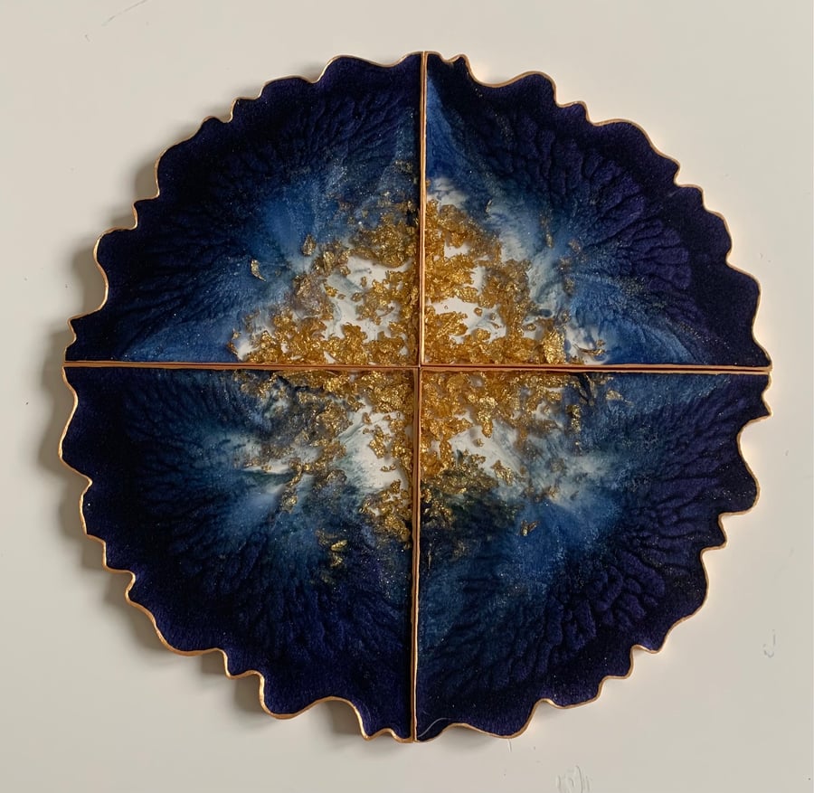 Heat Resistant Set Of Four Resin Coasters