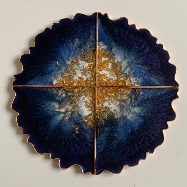 Heat Resistant Set Of Four Resin Coasters