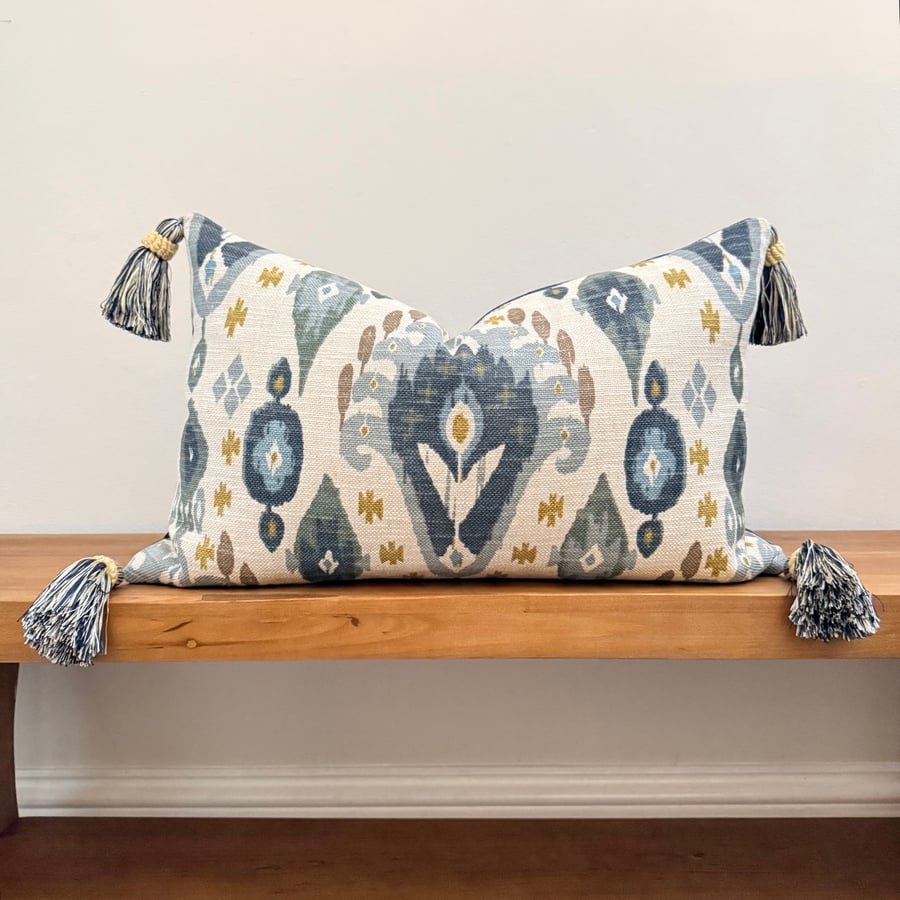 ILIV Boho Glacier Tassel Lumbar Cushion Cover 22” x 14”