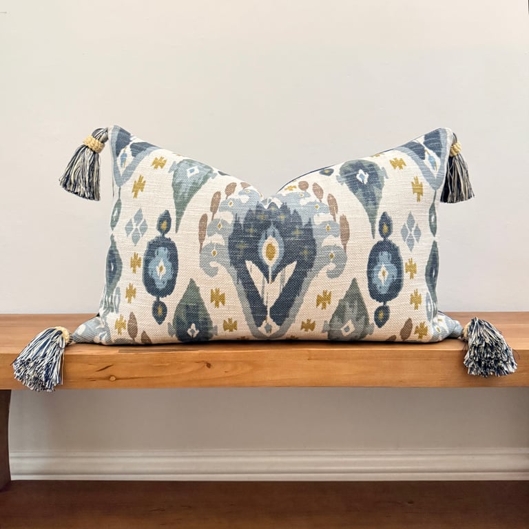 ILIV Boho Glacier Tassel Lumbar Cushion Cover 22” x 14”