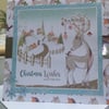 Cute Reindeer and Robin Christmas wishes card