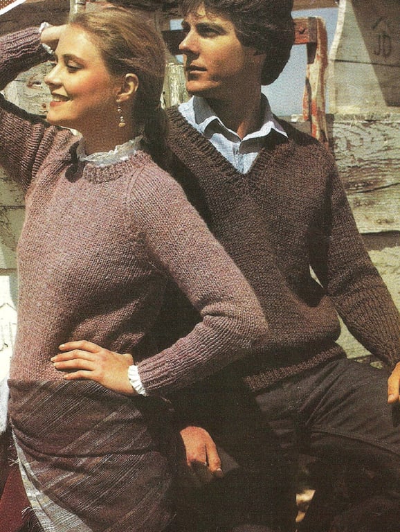 VINTAGE KNITTING PATTERN His and Her Sweaters