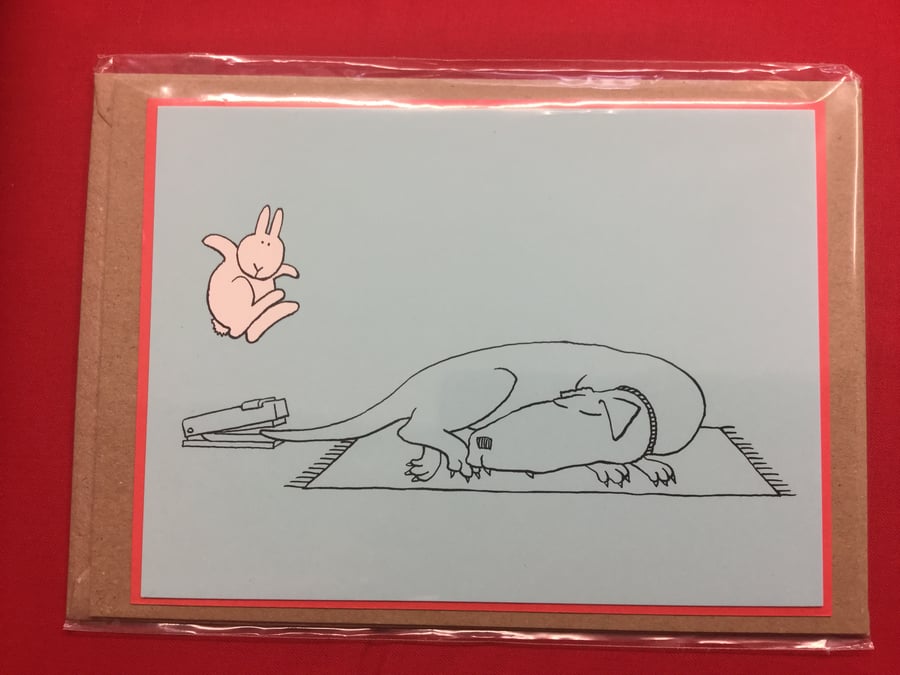 Greeting Card - Bunny and The Sleeping Dog