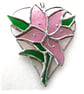 Lily Heart Suncatcher Stained Glass 021 Pink Flower