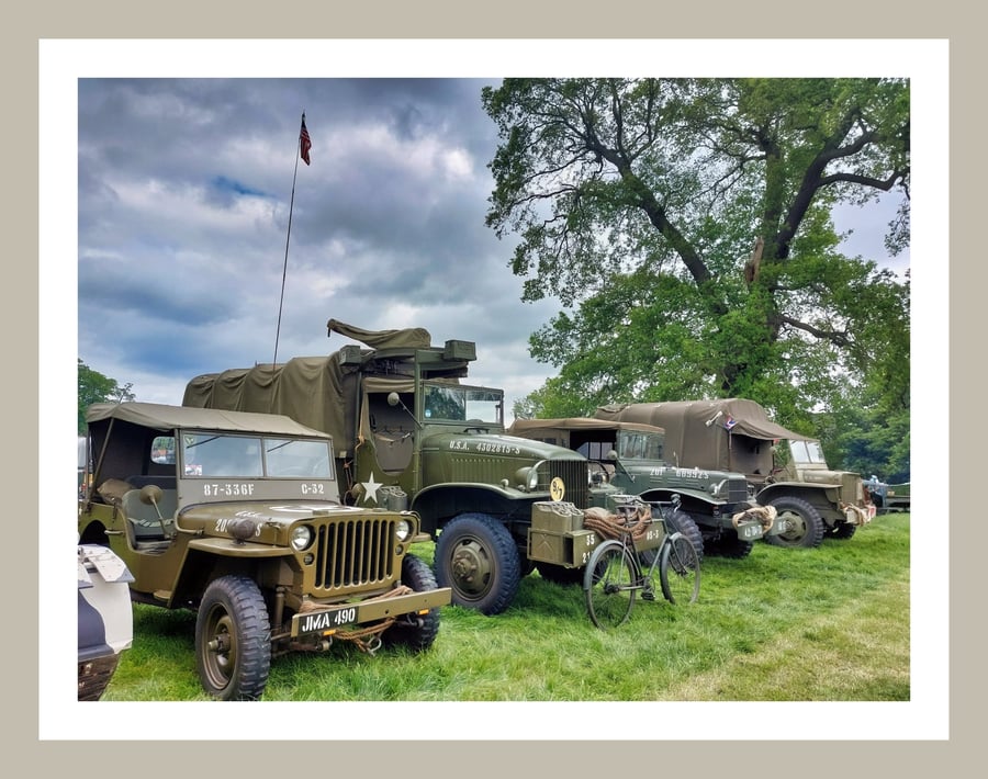 Image of  Vintage Military Vehicles Greeting Card A5