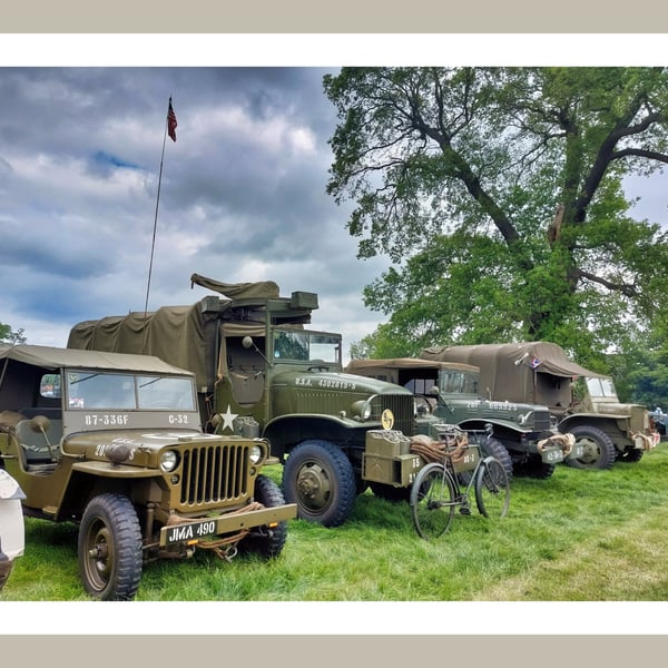  Vintage Military Vehicles Greeting Card A5