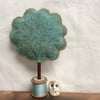 Cotton reel tree - Lino print classic tree