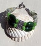 Nephrite Jade, Peridot & Green Prehnite Gemstone Beaded Bracelet "Serene Glory" - Image 2