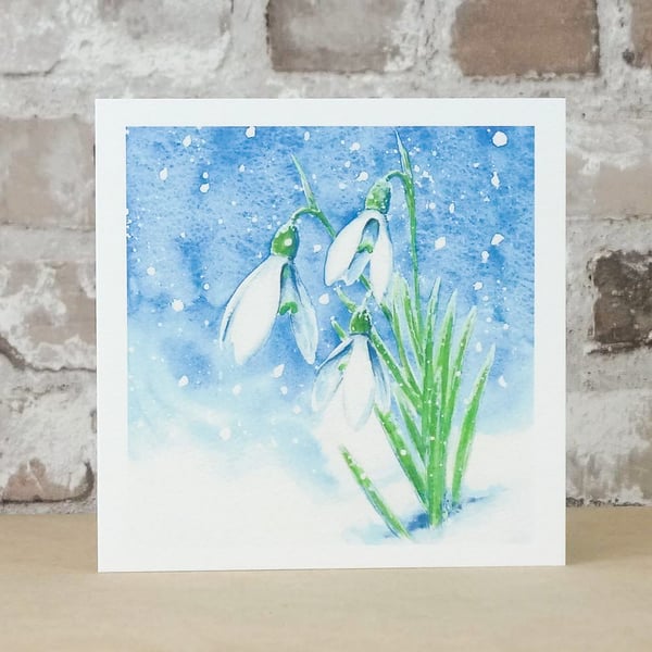 Card Snowdrop Blank Eco friendly