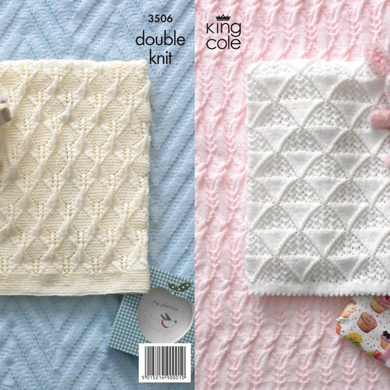 Knitting Pattern - King Cole DK Pattern 3506 - Baby Blankets  