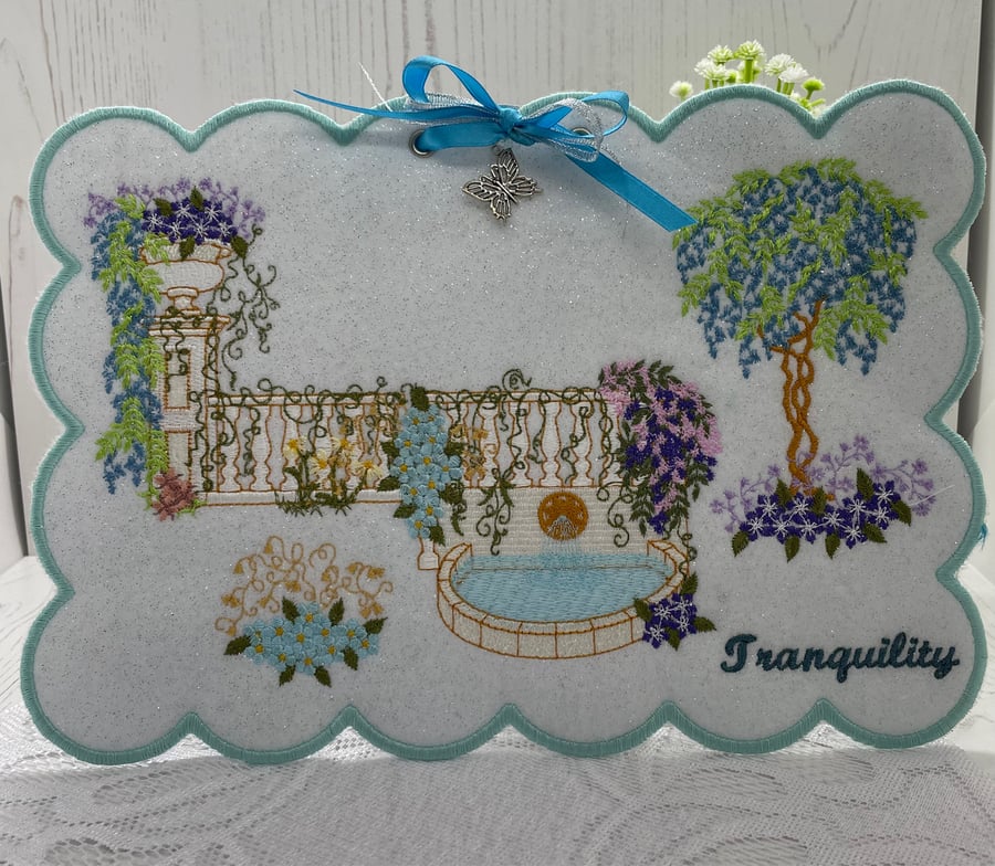 Tranquility Machine Embroidered Wall Hanging  PB10