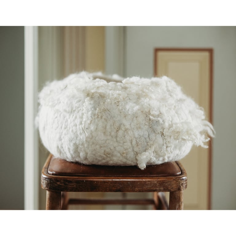 Large Natural Wool Felted Bowl Sustainable & Handmade