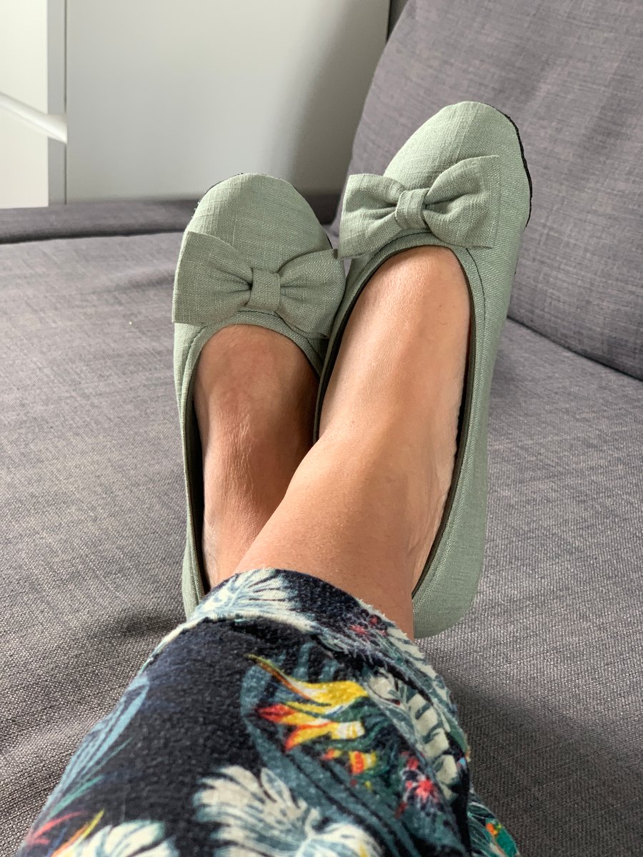 Ladies Sage green slippers, womens slippers, house shoes, gifts for her.
