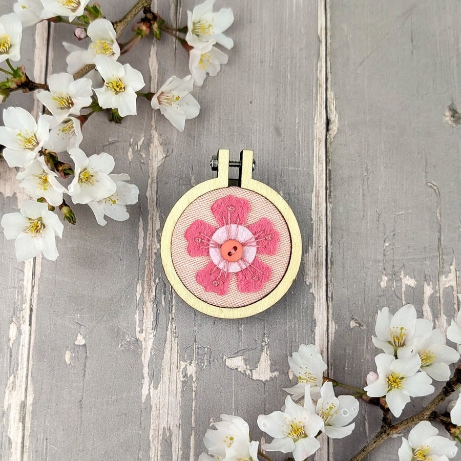 A Hand Embroidered Blossom Brooch