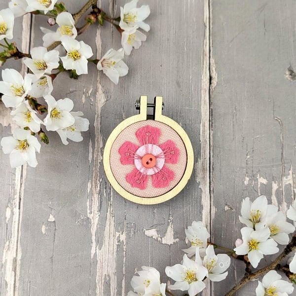 A Hand Embroidered Blossom Brooch