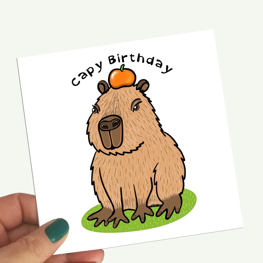 Capybara Birthday Card