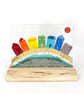 Fused Glass Rainbow Seaside Town set in Handcrafted Oak - Image 3